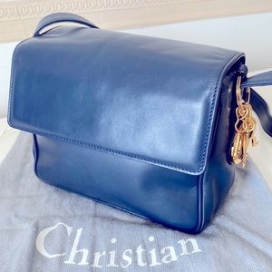 Vintage Dior shoulder blue bag